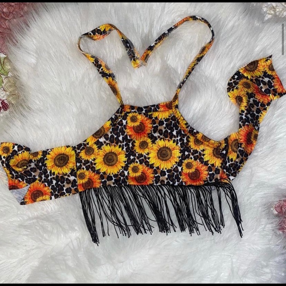 Handmade fringe halter top for baby